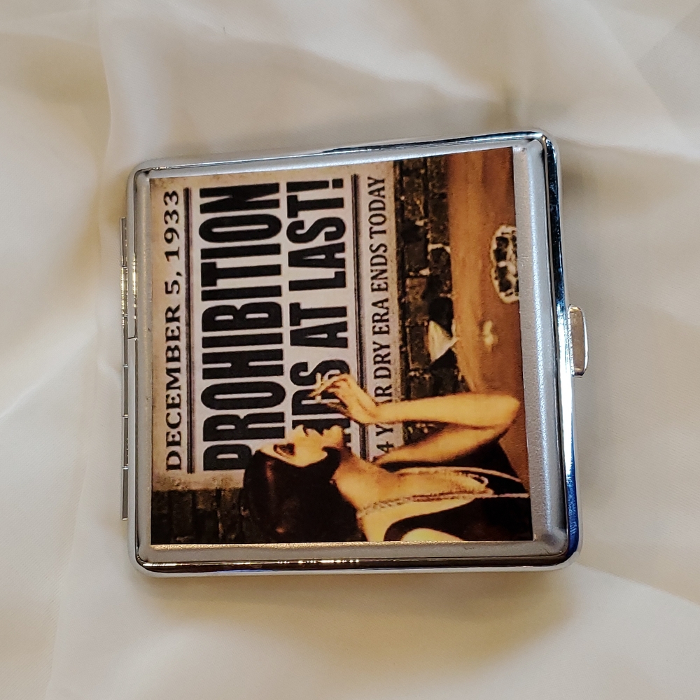 Metal Cigarette Case with Mirror Prohibition Ends at Last